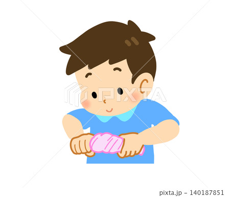 ねじる動作をする子どものイラスト 140187851