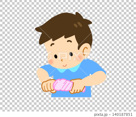 ねじる動作をする子どものイラスト 140187851