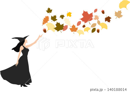 魔女のイラスト(ハロウィーン)シルエット 魔女のイラスト(ハロウィーン)シルエット 140188014