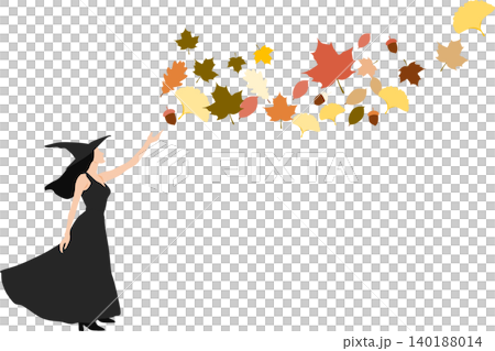 魔女のイラスト(ハロウィーン)シルエット 魔女のイラスト(ハロウィーン)シルエット 140188014