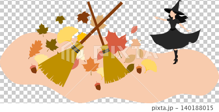 魔女のイラスト(ハロウィーン)シルエット 140188015