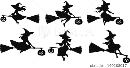 魔女のイラスト(ハロウィーン)シルエット 魔女のイラスト(ハロウィーン)シルエット 140188017