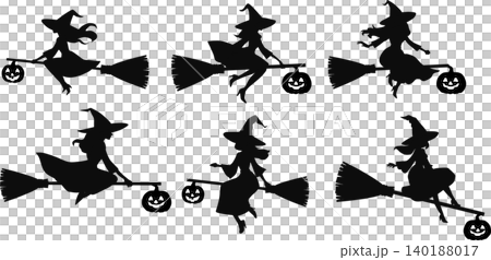 魔女のイラスト(ハロウィーン)シルエット 魔女のイラスト(ハロウィーン)シルエット 140188017