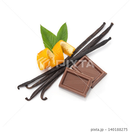 Chocolate with vanilla stick and zent citrus Chocolate with vanilla stick and zent citrus 140188275
