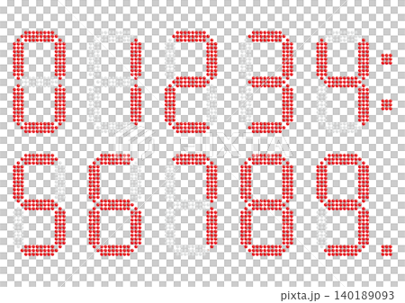 電光掲示板風のデジタル赤数字 電光掲示板風のデジタル赤数字 140189093