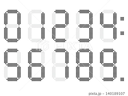 電光掲示板風のデジタル黒数字 電光掲示板風のデジタル黒数字 140189107
