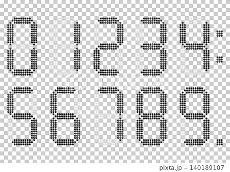 電光掲示板風のデジタル黒数字 電光掲示板風のデジタル黒数字 140189107