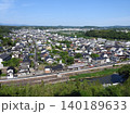 岡山県津山市の津山城址から見た東津山の街並み 140189633