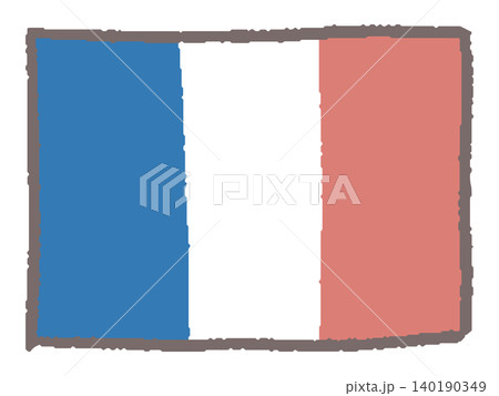 手描きのフランス国旗 手描きのフランス国旗 140190349