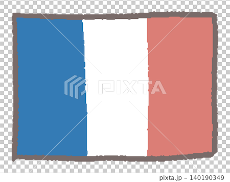 手描きのフランス国旗 手描きのフランス国旗 140190349
