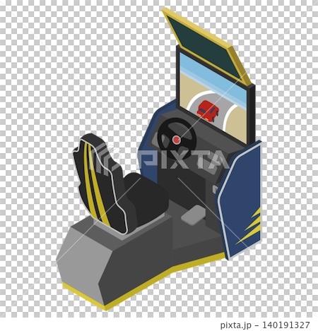 Isometric illustration: Racing game console Isometric illustration: Racing game console 140191327
