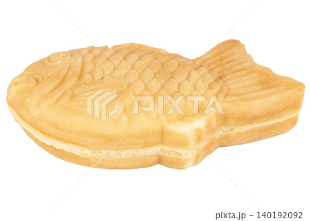 taiyaki with red bean paste isolated on white background 140192092