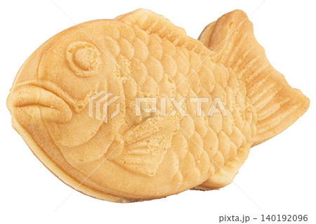 taiyaki with red bean paste isolated on white background taiyaki with red bean paste isolated on white background 140192096