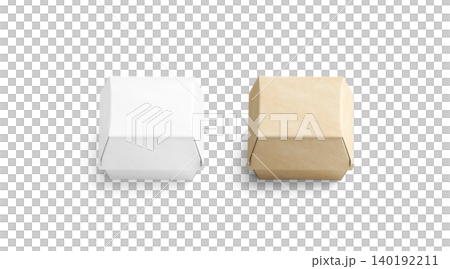 Blank craft and white burger box mockup png, transparent background, 3d rendering. Empty fast food package mock up cut out. Clear portable carton container for cheeseburger or chicken wings template. Blank craft and white burger box mockup png, transparent background, 3d rendering. Empty fast food package mock up cut out. Clear portable carton container for cheeseburger or chicken wings template. 140192211