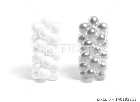 Blank white and silver round balloon column mockup png, transparent background, 3d rendering. Empty balloons bouquet or tower mock up cut out. Clear layered cloud or arch helium composition template. Blank white and silver round balloon column mockup png, transparent background, 3d rendering. Empty balloons bouquet or tower mock up cut out. Clear layered cloud or arch helium composition template. 140192218
