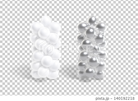 Blank white and silver round balloon column mockup png, transparent background, 3d rendering. Empty balloons bouquet or tower mock up cut out. Clear layered cloud or arch helium composition template. Blank white and silver round balloon column mockup png, transparent background, 3d rendering. Empty balloons bouquet or tower mock up cut out. Clear layered cloud or arch helium composition template. 140192218
