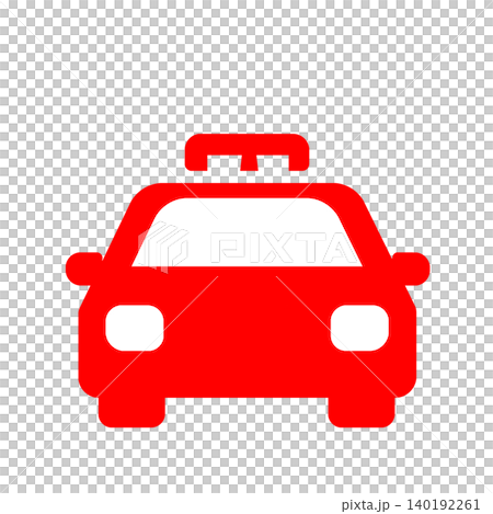 A car icon (red) indicating a taxi stand or pick-up/drop-off location. 140192261