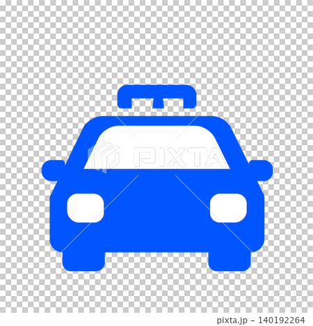 タクシー乗り場や送迎を表す車アイコン（青） 140192264