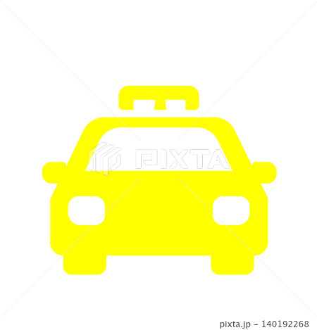 タクシー乗り場や送迎を表す車アイコン（黄色） 140192268