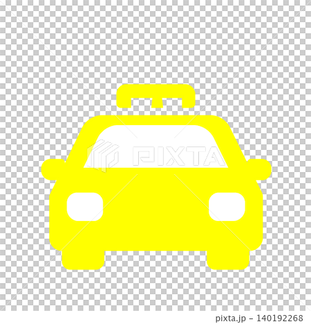 タクシー乗り場や送迎を表す車アイコン（黄色） 140192268