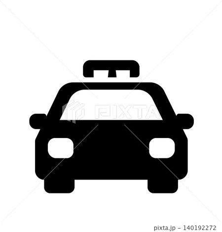 タクシー乗り場や送迎を表す車アイコン（黒） 140192272