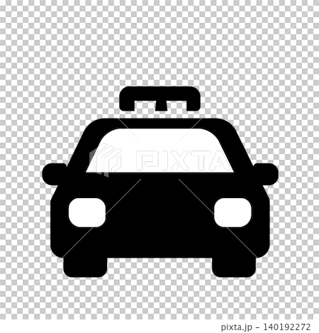 タクシー乗り場や送迎を表す車アイコン（黒） 140192272