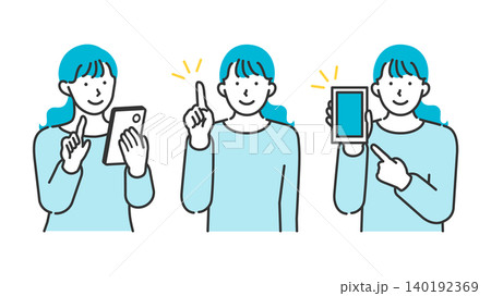 医療保険のオンライン契約や病院のWEB予約と受付をスマホで指差ししながら簡単に行う若い女性 医療保険のオンライン契約や病院のWEB予約と受付をスマホで指差ししながら簡単に行う若い女性 140192369