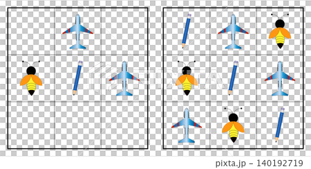 Luxury PNG colorful kids picture sudoku grid logic teaser with plane, bee and pencil elements isolated on white background. Professional educational puzzle game worksheet template for children activit Luxury PNG colorful kids picture sudoku grid logic teaser with plane, bee and pencil elements isolated on white background. Professional educational puzzle game worksheet template for children activit 140192719