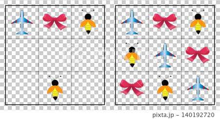Premium PNG kids picture sudoku logic puzzle worksheet with colorful ribbon, bee and airplane graphics isolated on white background. Educational brain training grid game template for preschool workboo Premium PNG kids picture sudoku logic puzzle worksheet with colorful ribbon, bee and airplane graphics isolated on white background. Educational brain training grid game template for preschool workboo 140192720