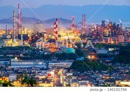 広島県　福山市　工場夜景 140192786
