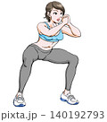 スクワットをする若い女性ver.2 140192793