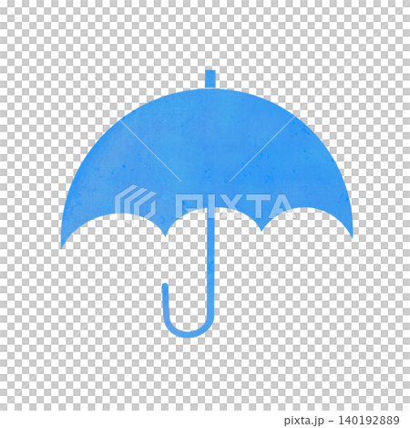 手繪藍色雨傘插圖 140192889
