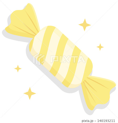 Cute yellow pastel candy vector illustration isolated on white Cute yellow pastel candy vector illustration isolated on white 140193211