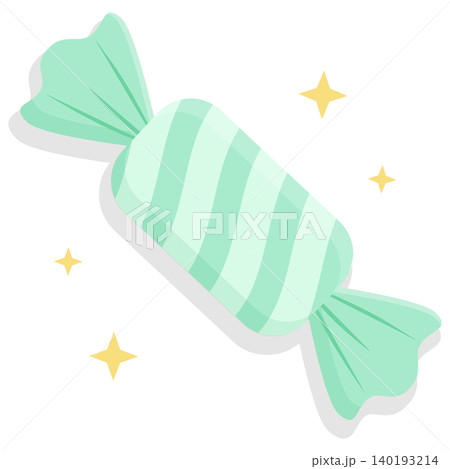 Cute mint green candy vector illustration isolated on white Cute mint green candy vector illustration isolated on white 140193214