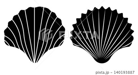 Seashell Silhouette Icon Collection Isolated on White Background Seashell Silhouette Icon Collection Isolated on White Background 140193887