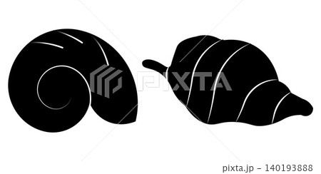 Seashell Silhouette Icon Collection Isolated on White Background Seashell Silhouette Icon Collection Isolated on White Background 140193888
