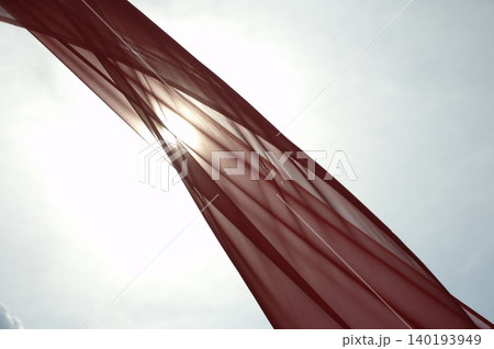 Red Color Cloth Flying In Wind Red Color Cloth Flying In Wind 140193949