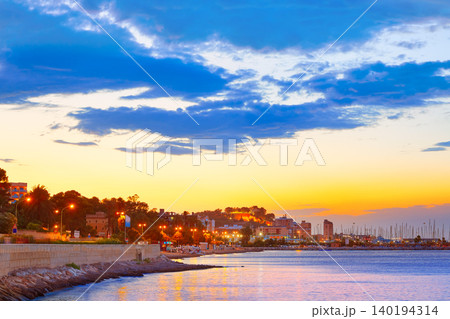 Denia sunset las Rotas in Mediterranean Spain 140194314