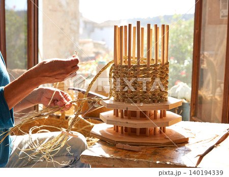 Esparto halfah grass crafts craftsman hands Esparto halfah grass crafts craftsman hands 140194339