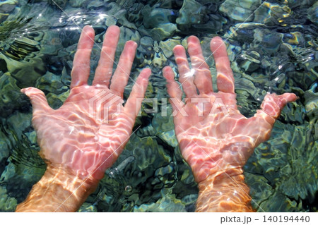 hands underwater river water wavy distorted hands underwater river water wavy distorted 140194440