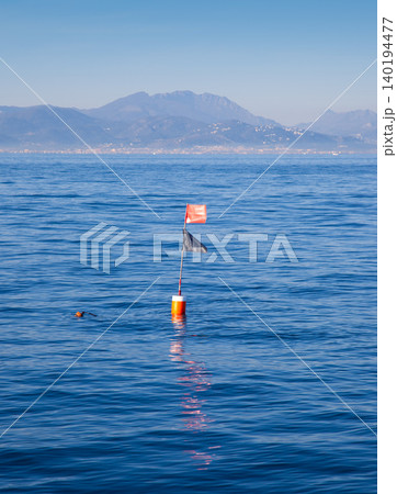 Longliner and trammel net buoy with flag pole 140194477