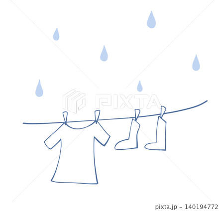 洗濯物を干してるのに雨が降ってきた 洗濯物を干してるのに雨が降ってきた 140194772