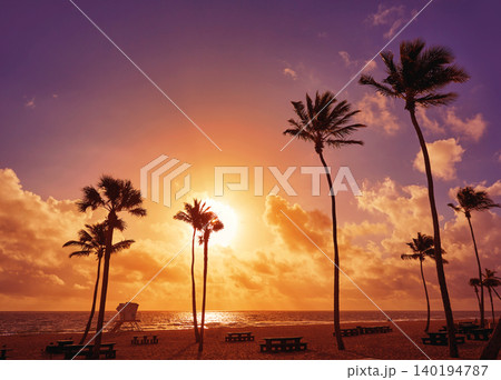 Fort Lauderdale beach sunrise Florida US Fort Lauderdale beach sunrise Florida US 140194787