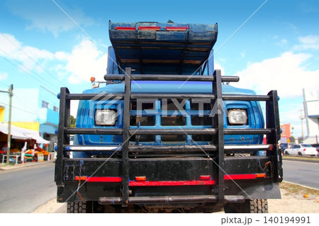 aged grunge old truck under blue sky aged grunge old truck under blue sky 140194991