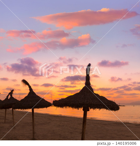 Majorca El Arenal sArenal beach sunset near Palma Majorca El Arenal sArenal beach sunset near Palma 140195006