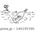 Message in a Bottle at Sea Drawing 140195390