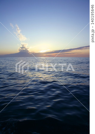 Red and blue sunrise in Mediterranean sea Red and blue sunrise in Mediterranean sea 140195646