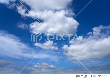 Blue sky white summer cumulus clouds 140195867