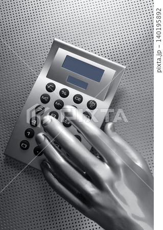business futuristic silver hand calculator business futuristic silver hand calculator 140195892