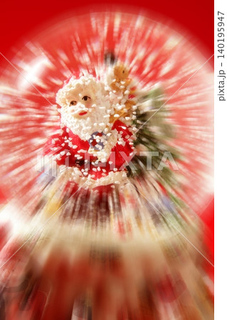 Santa claus figurine on a glass snowing ball Santa claus figurine on a glass snowing ball 140195947
